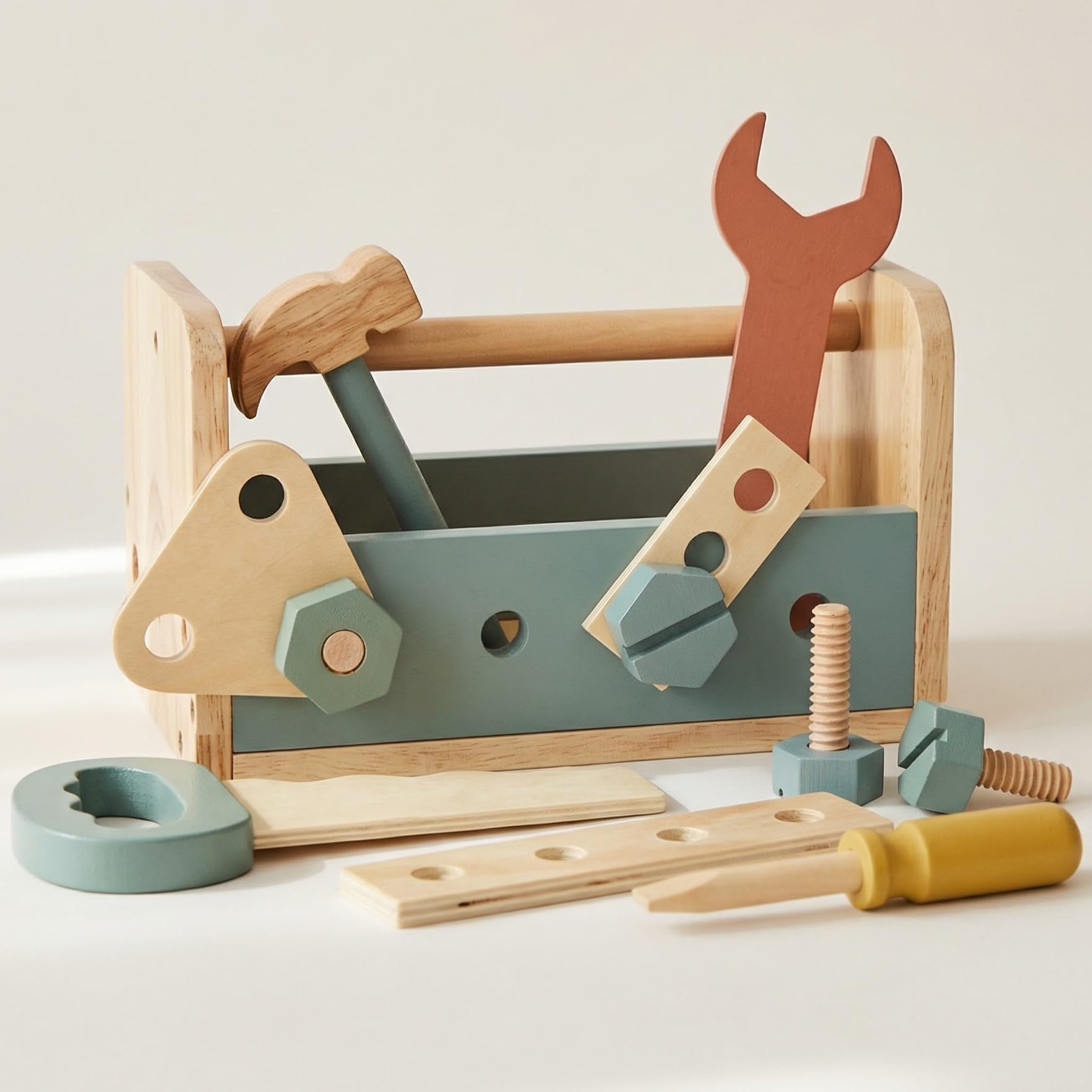 Amazon.com: Durable Wooden Tool Set for Toddlers - Montessori Tool
